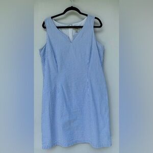 🍏 L.L. Bean Striped Seersucker Shift Dress